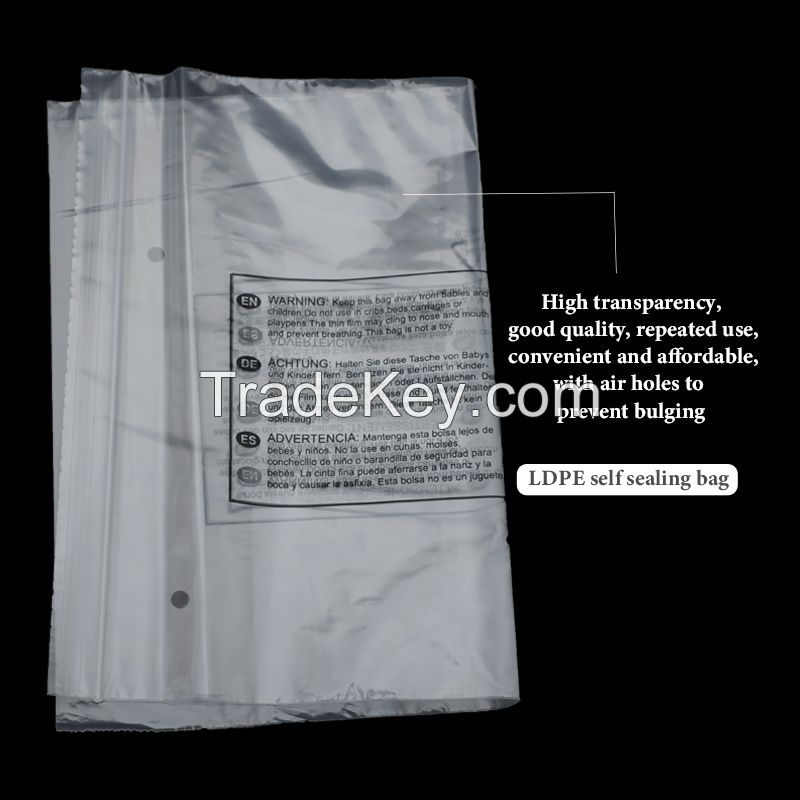 LDPE self-sealing bag Transparent flat bag printed plastic film packaging