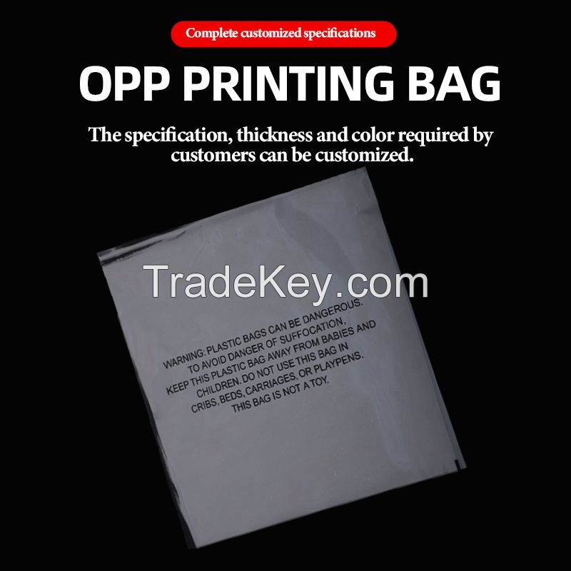 OPP self-adhesive bag transparent trumpet self-adhesive bag self-adhesive packaging 100 bags self-sealing bag ring small bag card jewelry bags can be customized