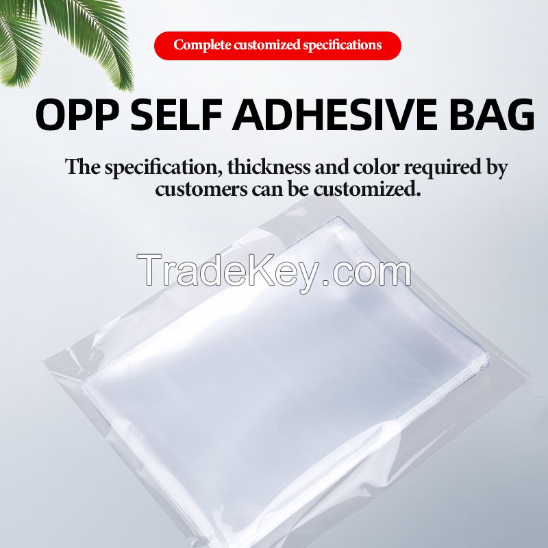 OPP self-adhesive bag transparent trumpet self-adhesive bag self-adhesive packaging 100 bags self-sealing bag ring small bag card jewelry bags can be customized