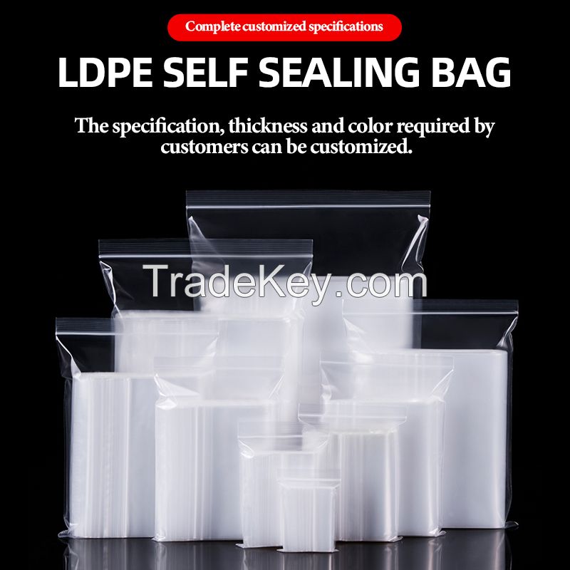 Sealed Self-sealing bag Transparent wholesale bone bag thickening plastic LDPE printed self-sealing bag