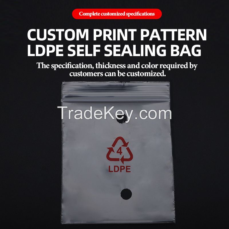 LDPE self-sealing bag Transparent flat bag printed plastic film packaging