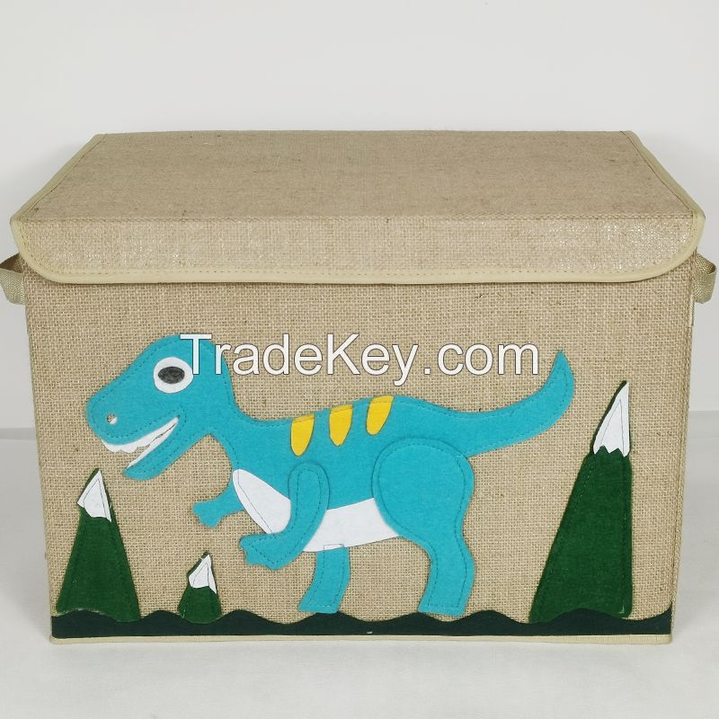 Linen Storage Box with Lid Animal Foldable Storage Box Cube Luggage Large Storage Box with Flip Lid 20.5x14InchSupport email contact