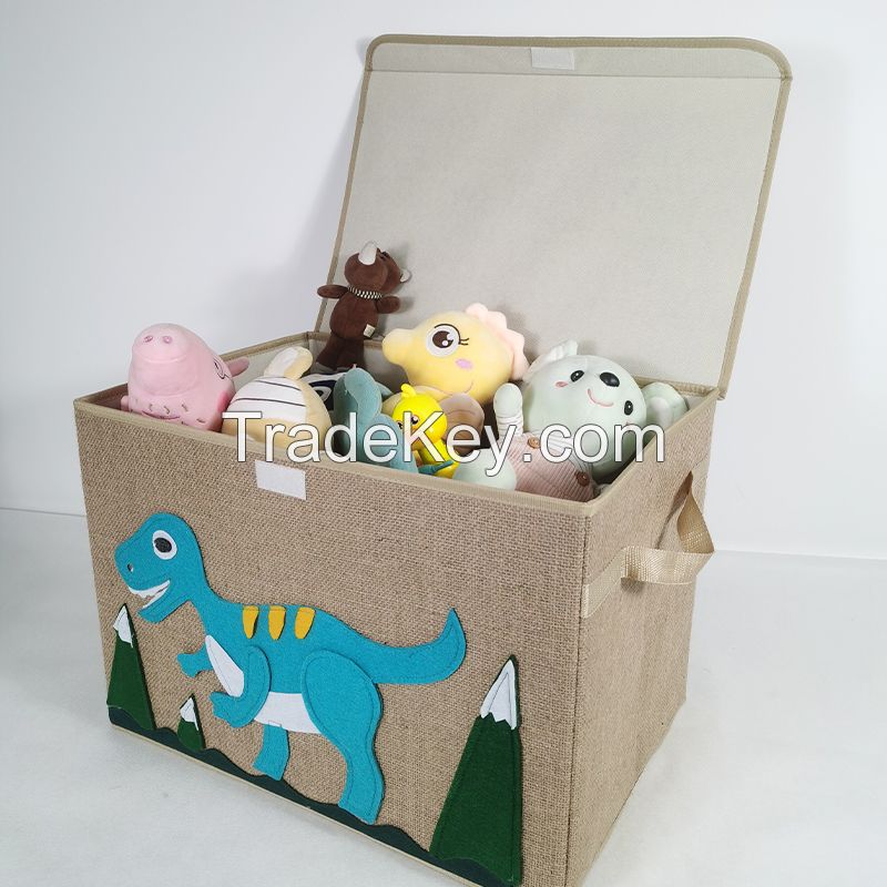 Linen Storage Box with Lid Animal Foldable Storage Box Cube Luggage Large Storage Box with Flip Lid 20.5x14InchSupport email contact