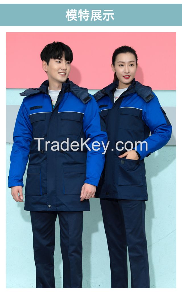  Winter work overalls set in cotton blend fabric, available in many colors