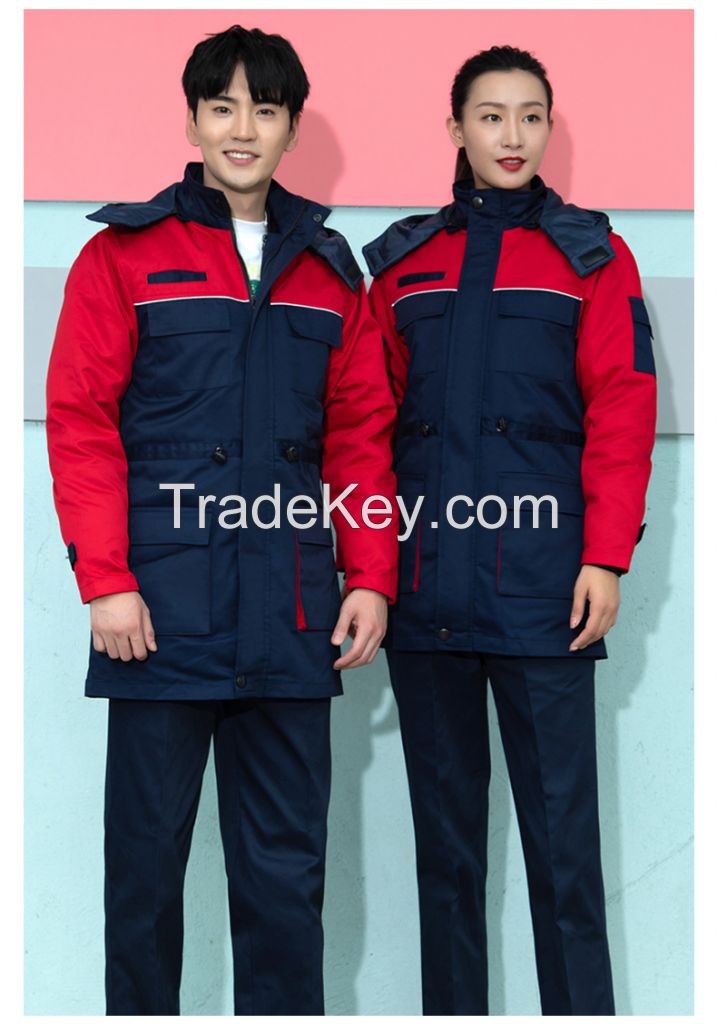  Winter work overalls set in cotton blend fabric, available in many colors
