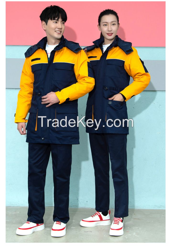  Winter work overalls set in cotton blend fabric, available in many colors