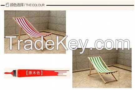 Factory direct sale outdoor beach chair wooden comfortable lounge chair folding portable