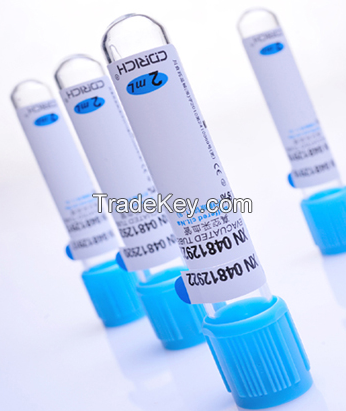 Coagulant Tube Plasma Tubes Evacuated Blood Collection 3.2% Or 3.8% Sodium Citriate(1:9) Tubes, Test Tube For Blood Sample Colletion (CE)