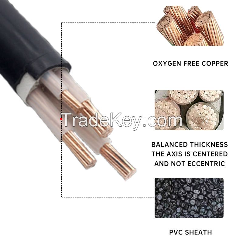  High quality Copper core cable YJV 4 Core 3x6mm 4x35mm2 4x70mm2