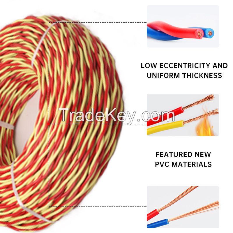  Flexible cable wire multi color choices twisted pair cable 6.3/6.7/7.2/8.2mm RVS Cable