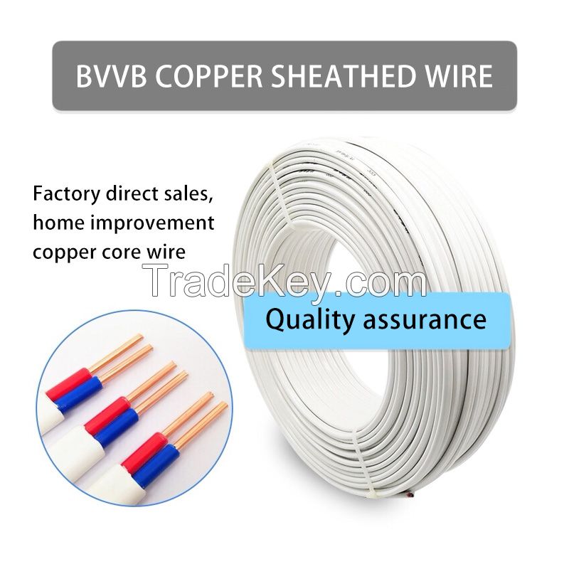 BVVB copper core sheath line 2 core household wire multi-strand copper wire double core 2*1.5 square