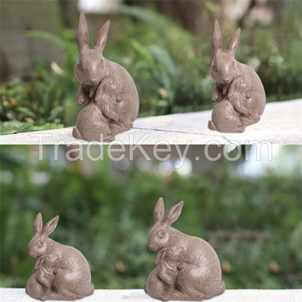 Polyresin rabbits decor