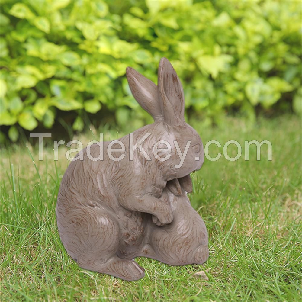Polyresin rabbits decor