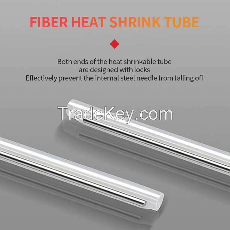 The 1000 batches of optical fiber heat shrinkable tubes are composed of cross-linked polyolefin heat shrinkable tubes, hot-melt tubes and reinforced stainless steel needles