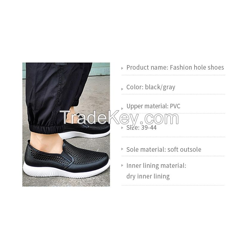 One-time hole-forming shoe material: PVC sole PVC upper