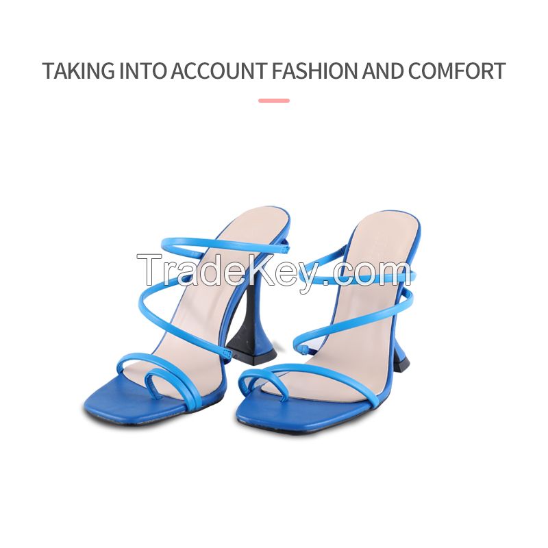 Sandal lady 2022 new fashion high-heeled shoes women's summer fashion wear single shoes fairy medium and thin heels women's sho (Reference Price)