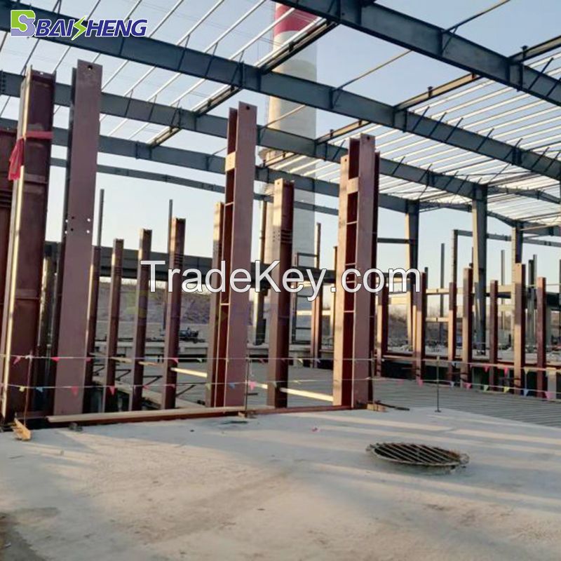 Supporting system of glass melting furnace Glass container production line Fabrication of steel structure