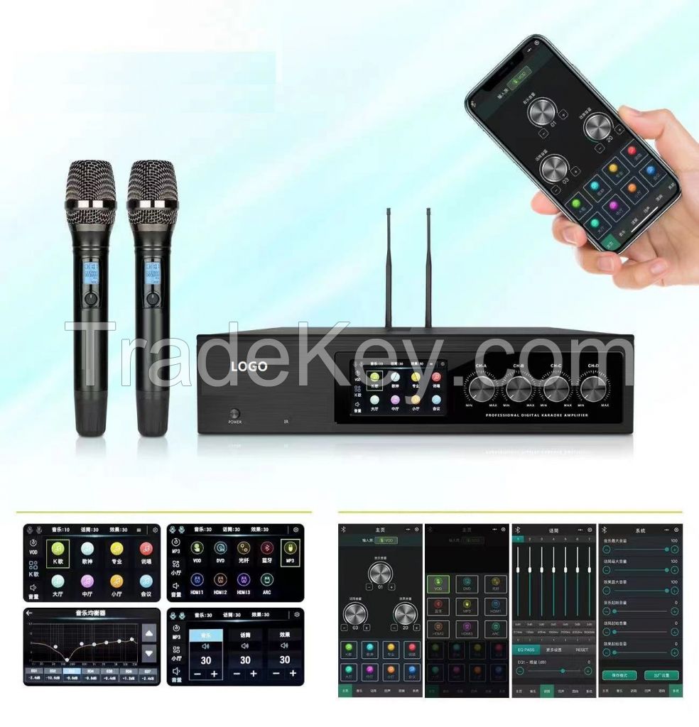 3 in 1 Touch Screen Control DSP karaoke power amplifier 