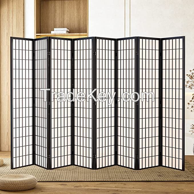 D'Topgrace 4 Panel Japanese Room Dividers  Shoji Screen Room Divider