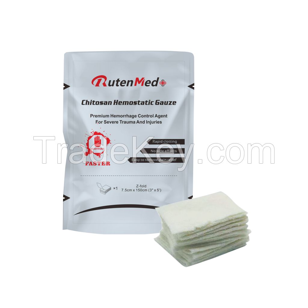 7.5cm*150cm Z-Fold Chitosan Hemostatic Gauze Chitosan Combat Gauze Chitosan gauze