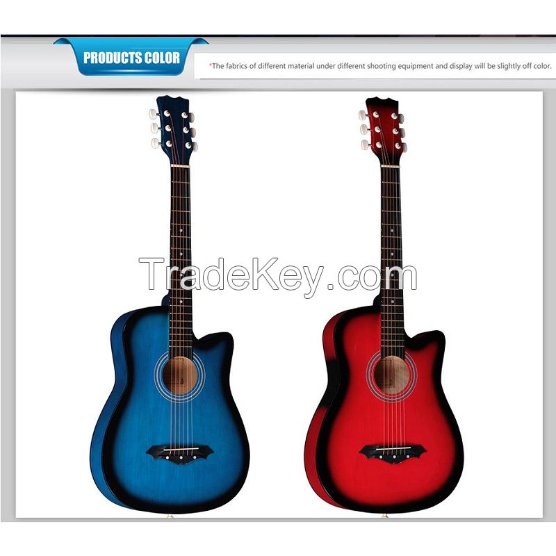 Wholesale musical instrument HEBIKUO Y-38C guitar 38 inch basswood plastic acoustic guitar