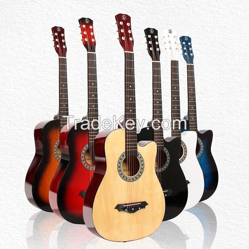 Wholesale musical instrument HEBIKUO Y-38C guitar 38 inch basswood plastic acoustic guitar