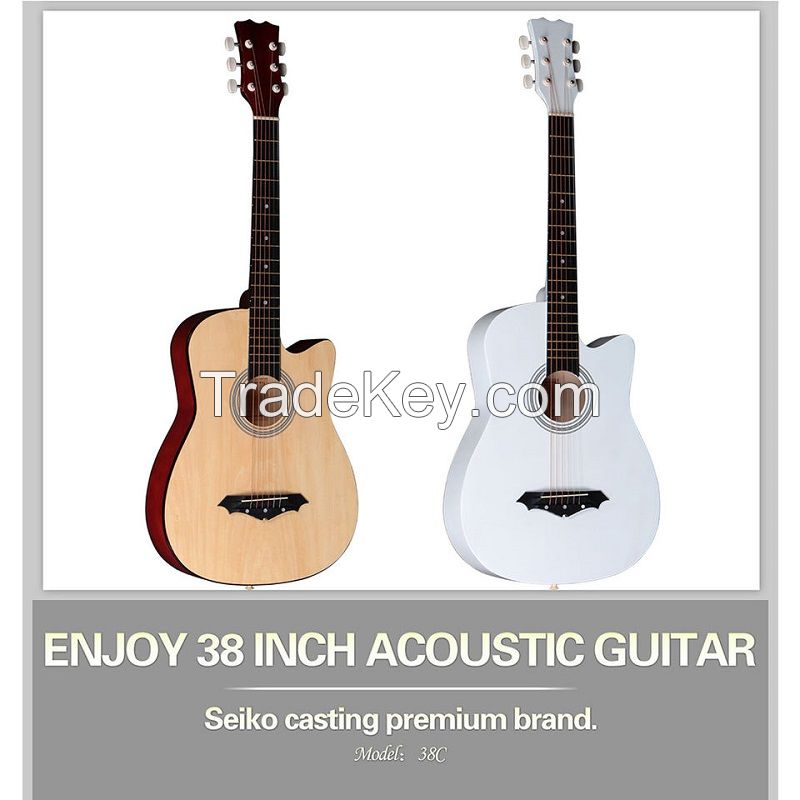 Wholesale musical instrument HEBIKUO Y-38C guitar 38 inch basswood plastic acoustic guitar