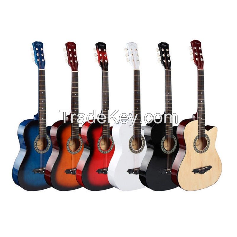 Wholesale musical instrument HEBIKUO Y-38C guitar 38 inch basswood plastic acoustic guitar