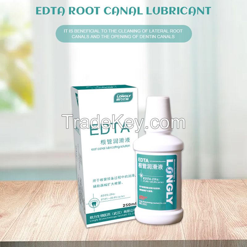 Langli Dental Materials 250ml EDTA root canal lubricant is suitable for complex curved calcified difficult-to-expand root canals for irrigation and canal preparation