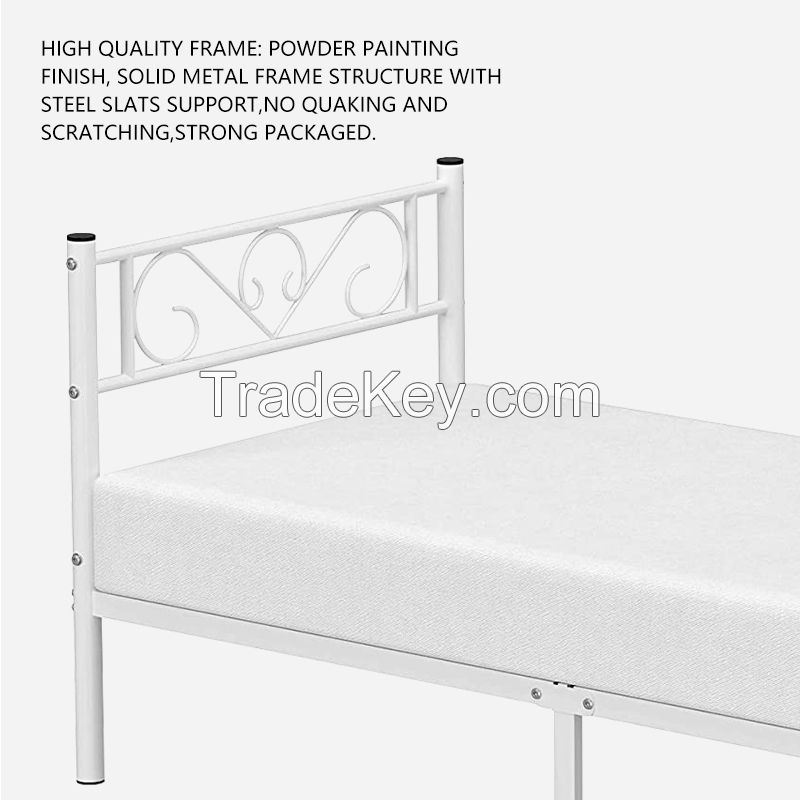 Cheap Nordic Metal Bed Furniture for Hotel-Bedroom-Apartment-Loft Wrought Iron Metal Bed.