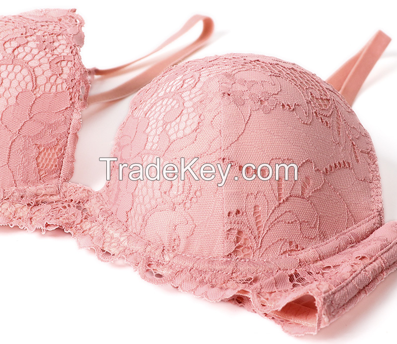 Sexy Lace See Through Big Cups C D E Comfort Fat Women Bra Brief Sets Plus Size Underwear