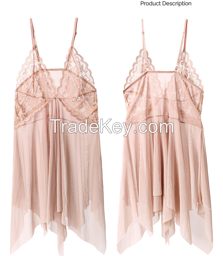 Sexy Nightdress Gauze See-through Seductive Appeal Nightdress Set