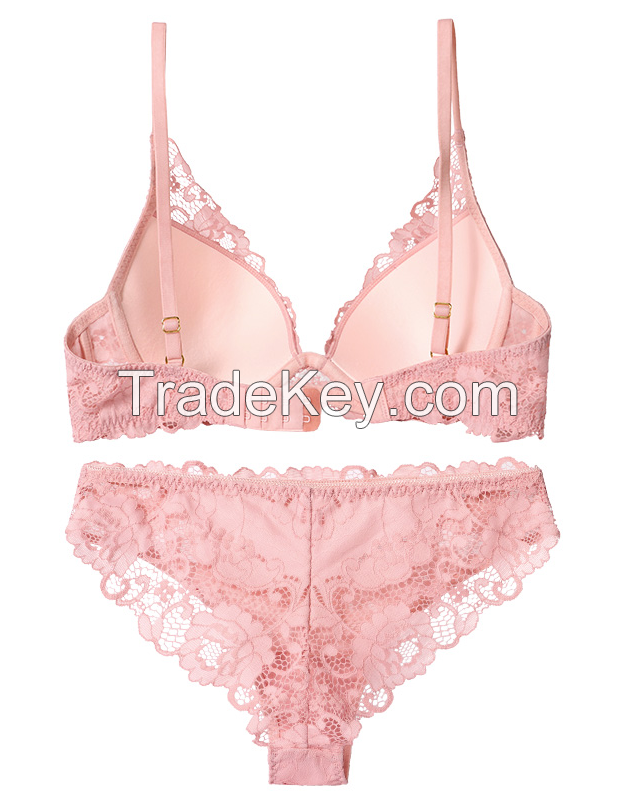 Sexy Lace See Through Big Cups C D E Comfort Fat Women Bra Brief Sets Plus Size Underwear