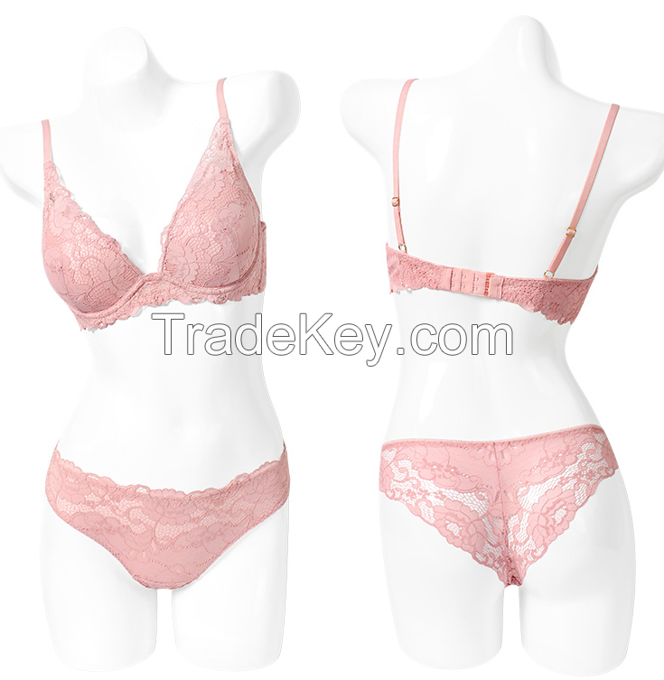 Sexy Lace See Through Big Cups C D E Comfort Fat Women Bra Brief Sets Plus Size Underwear