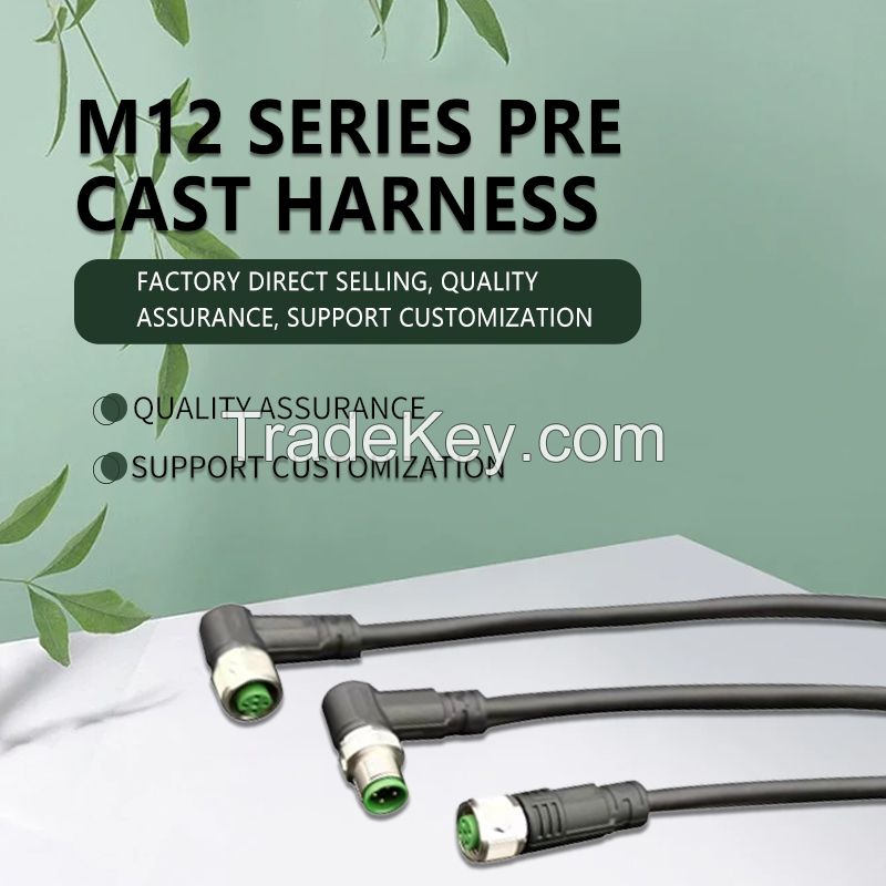 M12 series pre-cast harness industrial connector