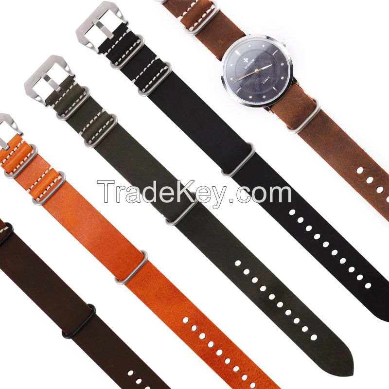 Hotsale Best Classic Nato Zulu 20mm Vintage Soft Men Watch Leather Strap