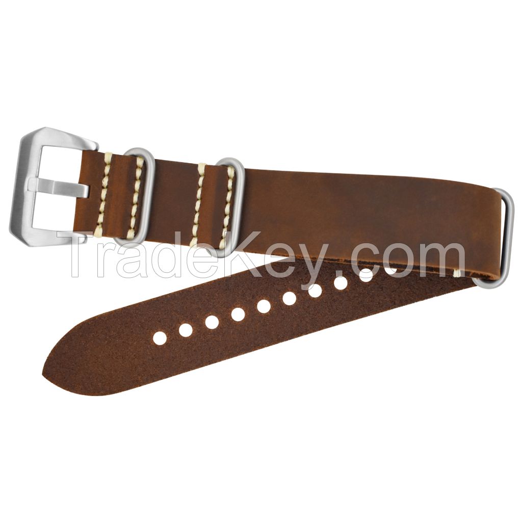 Hotsale Best Classic Nato Zulu 20mm Vintage Soft Men Watch Leather Strap