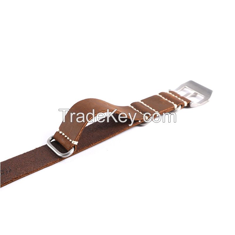 Hotsale Best Classic Nato Zulu 20mm Vintage Soft Men Watch Leather Strap