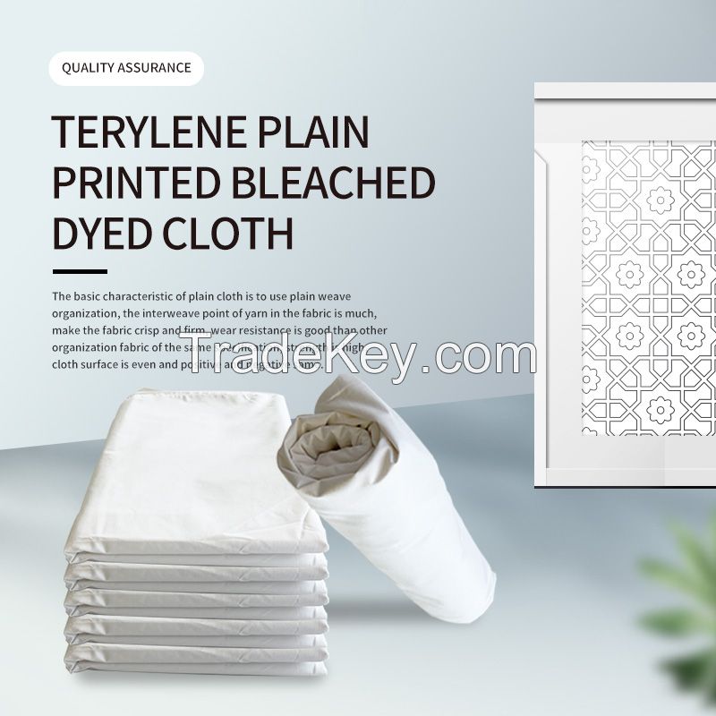  Polyester cotton plain printed bleached dyed fabric
