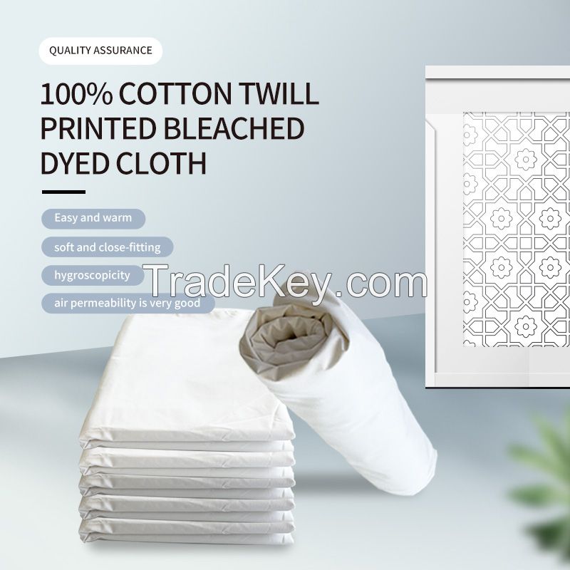  Cotton twill printed bleached dyed fabric