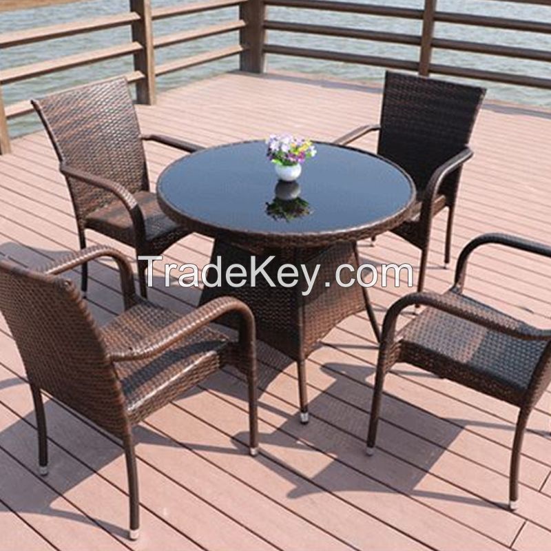 Outdoor table and chair courtyard rattan table and chair hotel coffee