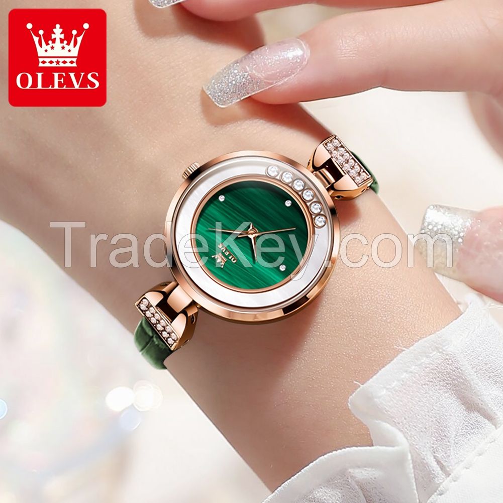 OLEVS 5540 Women Watch Simple Leather Ladies Wristwatches Charming Elegant Dress Lady Watches Quartz Female Clock