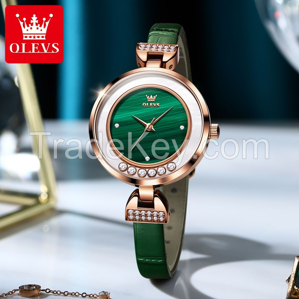 OLEVS 5540 Women Watch Simple Leather Ladies Wristwatches Charming Elegant Dress Lady Watches Quartz Female Clock