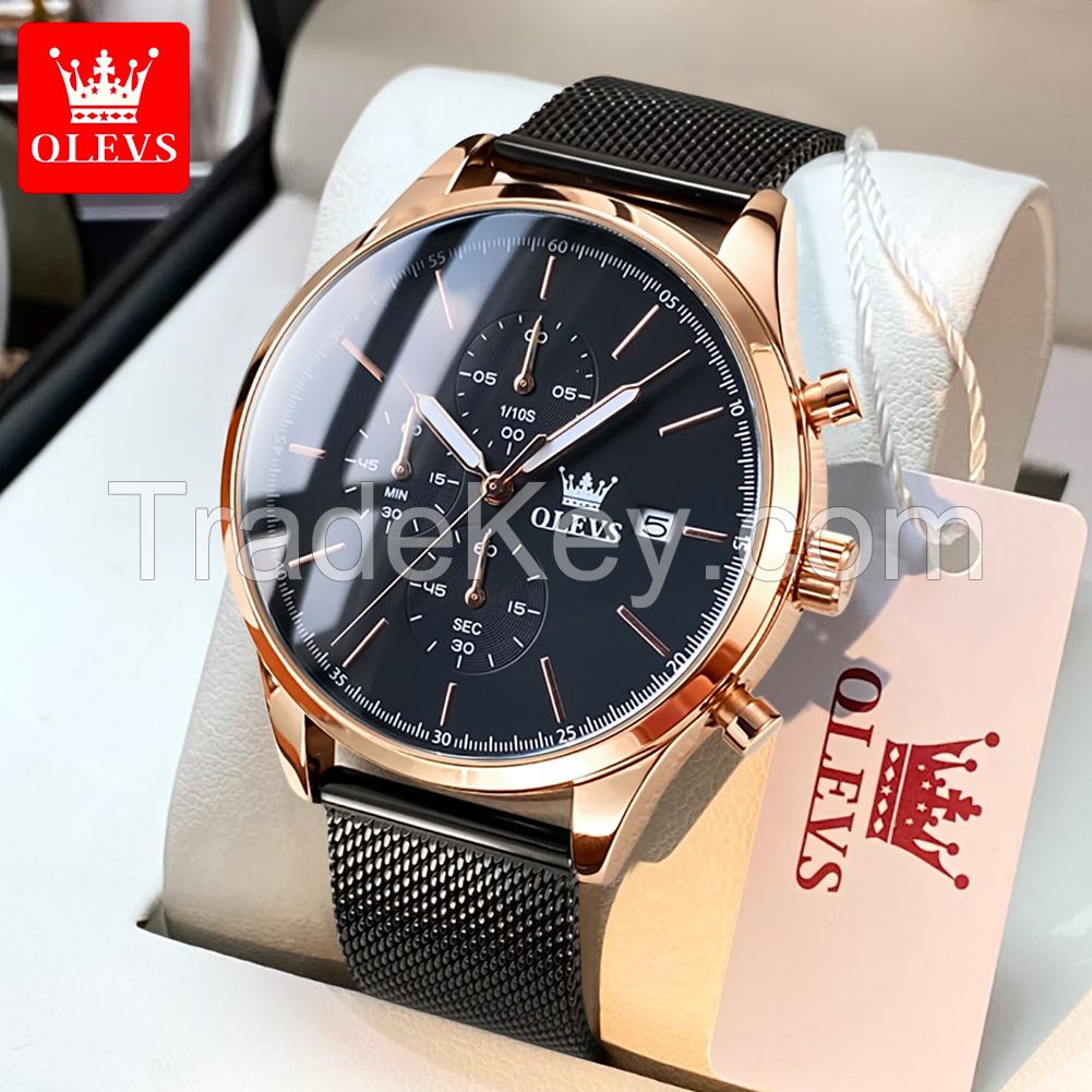 OLEVS 2881 Mens Ultra Thin Stainless Steel Mesh Belt Watch Luxury Men&amp;amp;#039;s Watch Business Casual Quartz Watch