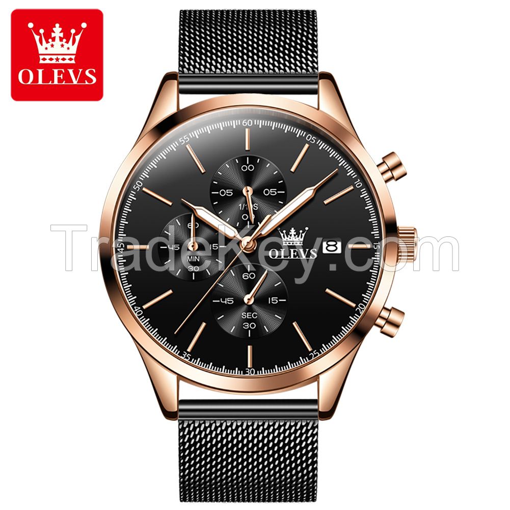 OLEVS 2881 Mens Ultra Thin Stainless Steel Mesh Belt Watch Luxury Men&amp;amp;#039;s Watch Business Casual Quartz Watch