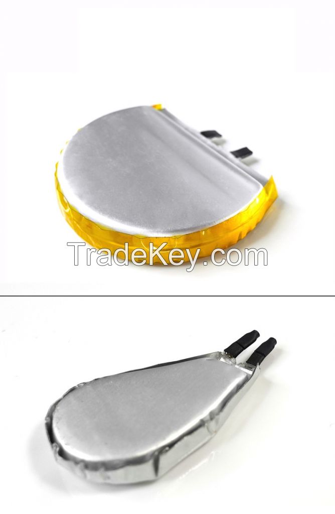 Round Water Drop Shaped Rechargeable Li-Polymer Batteries 