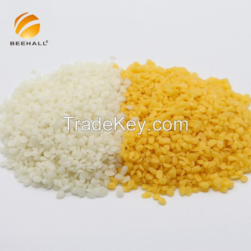 Beehall Natural Pure Organic HACCP GMP Cosmetic Candle Medicine Grade Bulk Yellow and White Honey Beeswax Pellets Beeswax Block