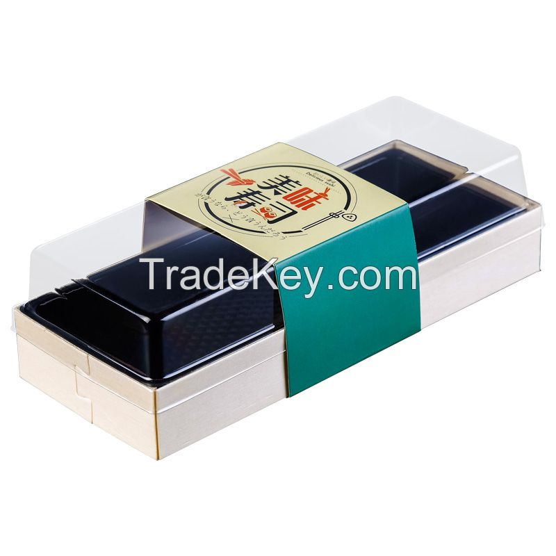 Disposable hamburger cake transparent plastic lids Hard Wooden oil-proof boxes