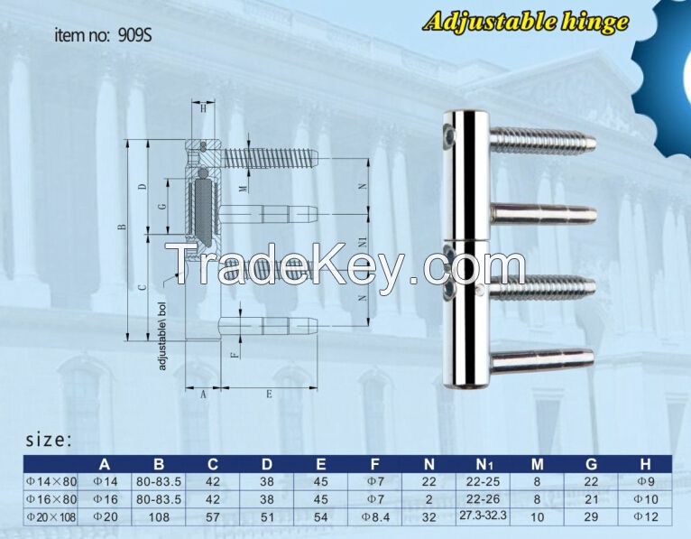 Europe Italy 3D Adjustable Threaded Screw Pivot Door Hinge