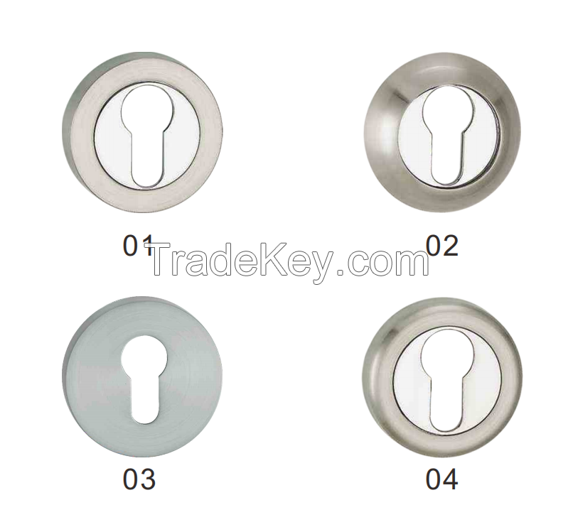 Poland Modern Simple Design Zinc Alloy Door Handle on Rosette (Rose)